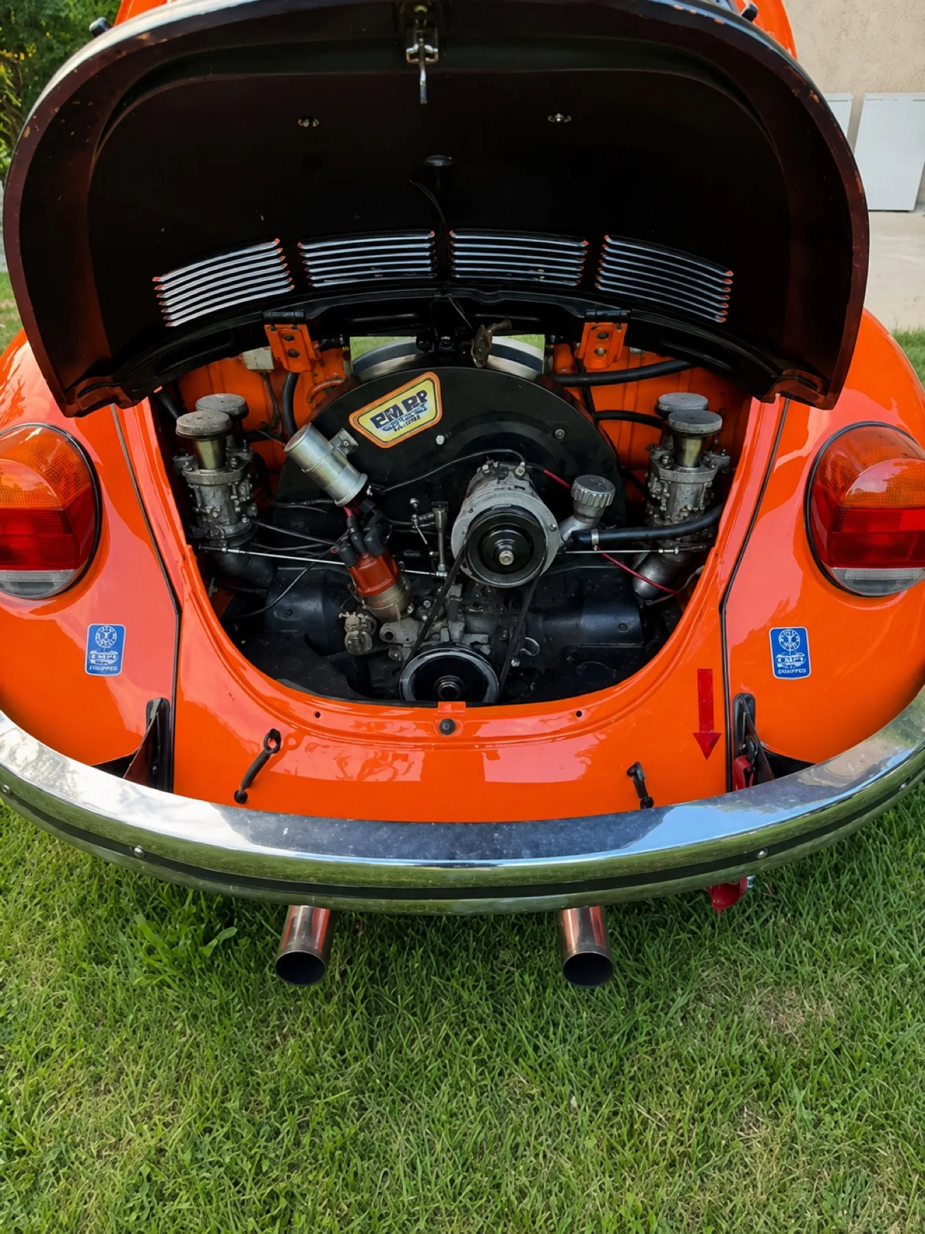Moteur arrière ouvert de la Cox